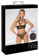 Abierta Fina - Koronkowy 2-Częściowy Set Biustonosz I Majteczki Czarny 85B/L Abierta Fina
