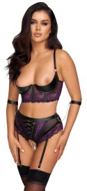 Cottelli Bondage - Seksowny Otwarty Komplecik Z Fioletową Koronką 85C/XL Cottelli BONDAGE