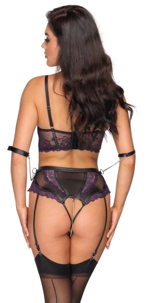 Cottelli Bondage - Seksowny Otwarty Komplecik Z Fioletową Koronką 85C/XL Cottelli BONDAGE Cottelli Bondage - Seksowny Otwarty Komplecik Z Fioletową Koronką 85C/XL Cottelli BONDAGE