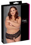 Cottelli CURVES - Czarne Figi Bez Krocza Z Perełkami I Wstążką 2XL Cottelli CURVES