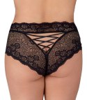 Cottelli CURVES - Czarne Figi Bez Krocza Z Perełkami I Wstążką 4XL Cottelli CURVES