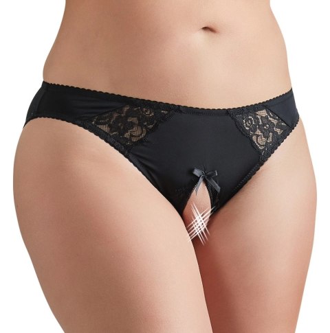 Cottelli CURVES - Czarne Figi Z Dodatkiem Koronki Bez Krocza 4XL Cottelli CURVES Cottelli CURVES - Czarne Figi Z Dodatkiem Koronki Bez Krocza 4XL Cottelli CURVES