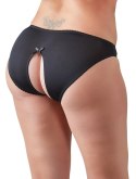 Cottelli CURVES - Czarne Figi Z Dodatkiem Koronki Bez Krocza 4XL Cottelli CURVES