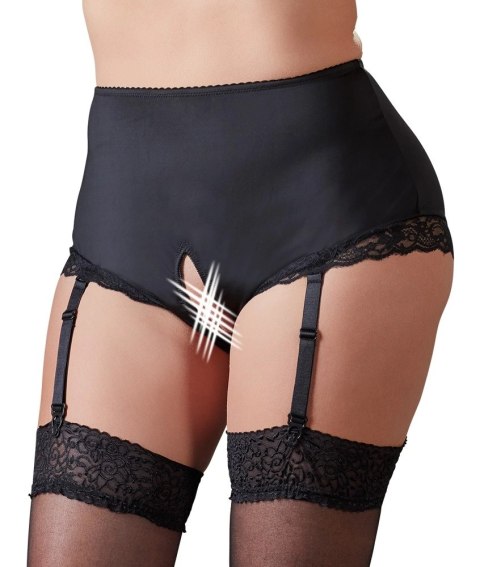 Cottelli CURVES - Seksowne Majtki Z Wysokim Stanem Bez Krocza Z Paskami Do Pończoch XL Cottelli CURVES Cottelli CURVES - Seksowne Majtki Z Wysokim Stanem Bez Krocza Z Paskami Do Pończoch XL Cottelli CURVES