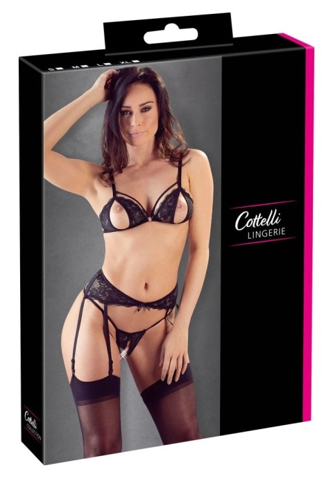 Cottelli LINGERIE - 3-Częściowy Zestaw Z Delikatnej Kwiatowej Koronki Czarny L Cottelli LINGERIE Cottelli LINGERIE - 3-Częściowy Zestaw Z Delikatnej Kwiatowej Koronki Czarny L Cottelli LINGERIE