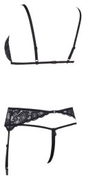 Cottelli LINGERIE - 3-Częściowy Zestaw Z Delikatnej Kwiatowej Koronki Czarny L Cottelli LINGERIE