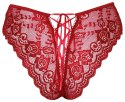 Cottelli LINGERIE - Gorące Czerwone Figi Z Koronki Bez Krocza M Cottelli LINGERIE