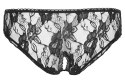 Cottelli LINGERIE - Seksowne Koronkowe Figi Z Otwartym Kroczem Czarne XL Cottelli LINGERIE