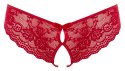 Cottelli LINGERIE - Seksowne Koronkowe Figi Z Wycięciami I Kokardkami Czerwone L Cottelli LINGERIE