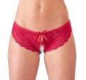 Cottelli LINGERIE - Seksowne Koronkowe Figi Z Wycięciami I Kokardkami Czerwone M Cottelli LINGERIE