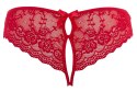 Cottelli LINGERIE - Seksowne Koronkowe Figi Z Wycięciami I Kokardkami Czerwone M Cottelli LINGERIE