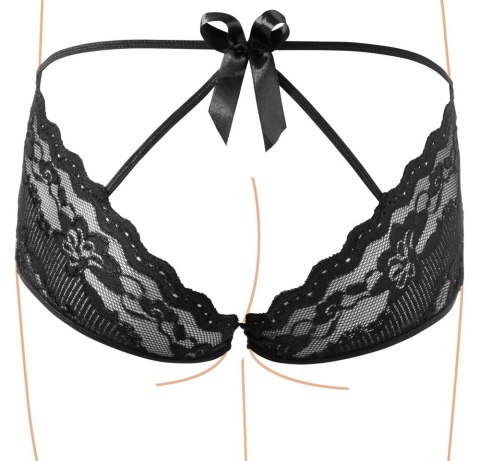 Cottelli LINGERIE - Seksowne Koronkowe Majteczki Z Odkrytym Tyłem I Kokardą Czarne S Cottelli LINGERIE Cottelli LINGERIE - Seksowne Koronkowe Majteczki Z Odkrytym Tyłem I Kokardą Czarne S Cottelli LINGERIE
