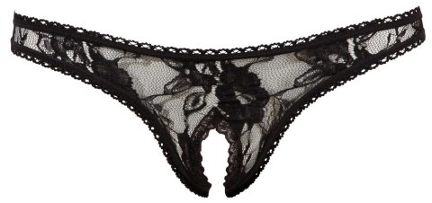 Cottelli LINGERIE - Seksowne Stringi Z Kwiatowej Koronki Bez Krocza Czarne S Cottelli LINGERIE Cottelli LINGERIE - Seksowne Stringi Z Kwiatowej Koronki Bez Krocza Czarne S Cottelli LINGERIE