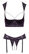 Cottelli LINGERIE - Seksowny 2-Częściowy Komplecik Z Fioletowej Koronki I Białymi Perłami 80B/M Cottelli LINGERIE
