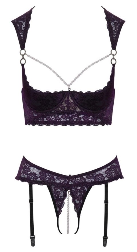 Cottelli LINGERIE - Seksowny 2-Częściowy Komplecik Z Fioletowej Koronki I Białymi Perłami 85B/L Cottelli LINGERIE Cottelli LINGERIE - Seksowny 2-Częściowy Komplecik Z Fioletowej Koronki I Białymi Perłami 85B/L Cottelli LINGERIE