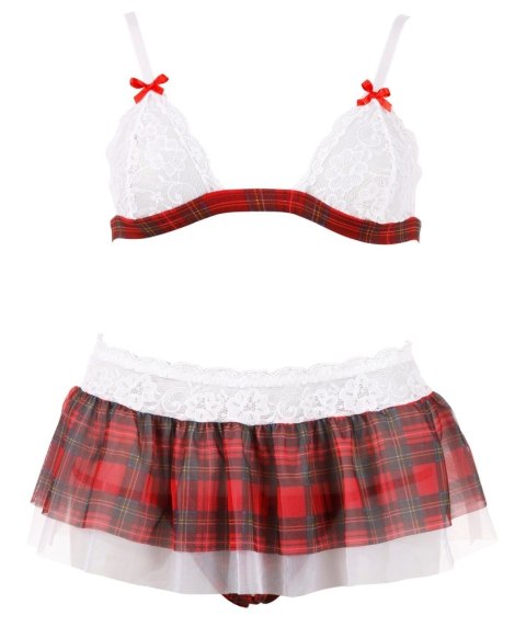 Cottelli LINGERIE - Seksowny 3-Częściowy Komplecik W Kratę Z Białą Koronką L Cottelli LINGERIE Cottelli LINGERIE - Seksowny 3-Częściowy Komplecik W Kratę Z Białą Koronką L Cottelli LINGERIE