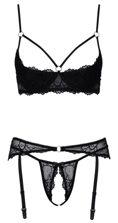 Cottelli LINGERIE - Seksowny Koronkowy 3-Częściowy Zestaw Czarny 80B/M Cottelli LINGERIE Cottelli LINGERIE - Seksowny Koronkowy 3-Częściowy Zestaw Czarny 80B/M Cottelli LINGERIE