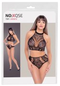 NO:XQSE - Seksowny Top I Figi Z Elastycznej Siateczki Czarne S-L NO:XQSE