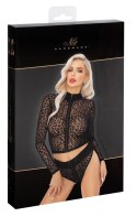Noir - Seksowny Panterkowy Top Z Długim Rękawem Czarny XL Noir