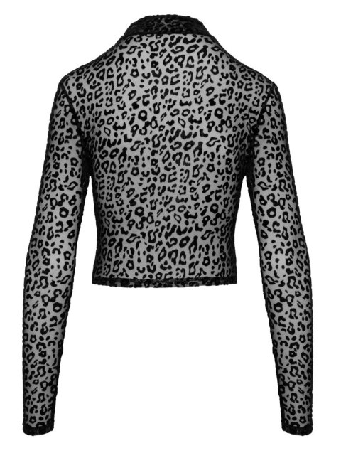 Noir - Seksowny Panterkowy Top Z Długim Rękawem Czarny XL Noir Noir - Seksowny Panterkowy Top Z Długim Rękawem Czarny XL Noir