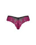 Obsessive - Czarne Koronkowe Figi Z Różową Koronką W Róże Rosenty XL/2XL Obsessive