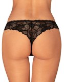 Obsessive - Seksowne Czarne Koronkowe Stringi Serafia XS/S Obsessive