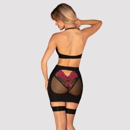 Obsessive - Seksowny Top I Spódniczka Do Pończoch Z Prześwitującym Tyłem Rosenty XL/2XL Obsessive