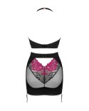 Obsessive - Seksowny Top I Spódniczka Do Pończoch Z Prześwitującym Tyłem Rosenty XL/2XL Obsessive