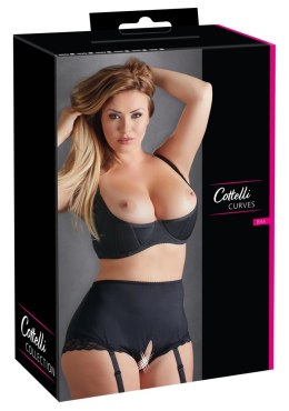 Cottelli CURVES - Biustonosz Push-Up Na Fiszbinach Z Odkrytym Biustem Czarny 95F Cottelli CURVES