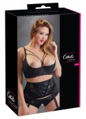 Cottelli CURVES - Biustonosz Z Odkrytym Biustem I Ozdobnymi Paseczkami Czarny 95E Cottelli CURVES