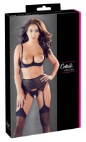 Cottelli LINGERIE - 3-Częściowy Seksowny Komplecik Czarny 80C/L Cottelli LINGERIE