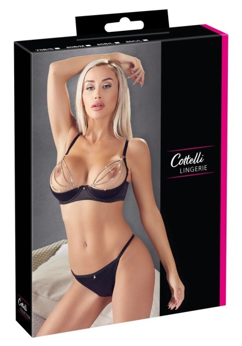Cottelli LINGERIE - Czarny Seksowny Biustonosz I Stringi Ze Złotymi Łańcuchami 85C/L Cottelli LINGERIE Cottelli LINGERIE - Czarny Seksowny Biustonosz I Stringi Ze Złotymi Łańcuchami 85C/L Cottelli LINGERIE