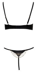 Cottelli LINGERIE - Czarny Seksowny Biustonosz I Stringi Ze Złotymi Łańcuchami 85C/L Cottelli LINGERIE