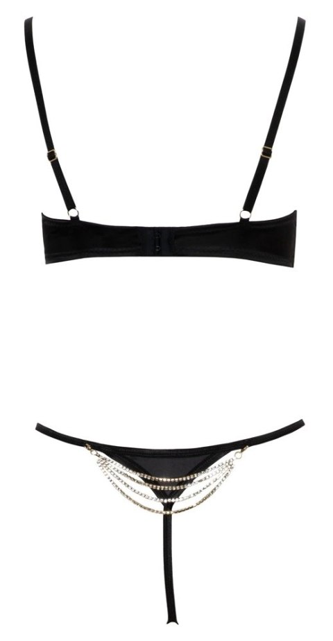 Cottelli LINGERIE - Czarny Seksowny Biustonosz I Stringi Ze Złotymi Łańcuchami 85C/L Cottelli LINGERIE Cottelli LINGERIE - Czarny Seksowny Biustonosz I Stringi Ze Złotymi Łańcuchami 85C/L Cottelli LINGERIE