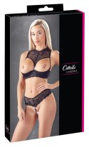 Cottelli LINGERIE - Koronkowy 2-Częściowy Set Biustonosz Bez Miseczek I Wysokie Otwarte Stringi 75B/S Cottelli LINGERIE
