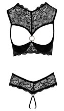 Cottelli LINGERIE - Koronkowy 2-Częściowy Set Biustonosz Bez Miseczek I Wysokie Otwarte Stringi 75B/S Cottelli LINGERIE