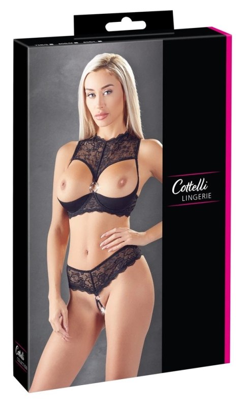 Cottelli LINGERIE - Koronkowy 2-Częściowy Set Biustonosz Bez Miseczek I Wysokie Otwarte Stringi 85B/L Cottelli LINGERIE Cottelli LINGERIE - Koronkowy 2-Częściowy Set Biustonosz Bez Miseczek I Wysokie Otwarte Stringi 85B/L Cottelli LINGERIE