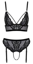 Cottelli LINGERIE - Koronkowy Biustonosz Z Pasem Do Pończoch Bez Krocza M Cottelli LINGERIE