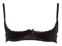 Cottelli LINGERIE - Otwarty Biustonosz Na Fiszbinach Z Eleganckimi Haftkami Czarny 75B Cottelli LINGERIE