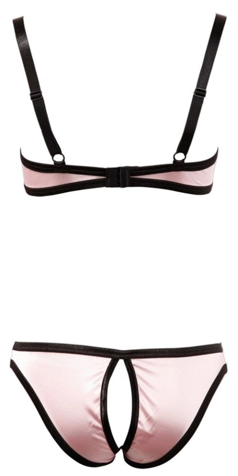 Cottelli LINGERIE - Satynowy Biustonosz Bez Miseczek I Figi Bez Krocza Różowe 85B/L Cottelli LINGERIE Cottelli LINGERIE - Satynowy Biustonosz Bez Miseczek I Figi Bez Krocza Różowe 85B/L Cottelli LINGERIE