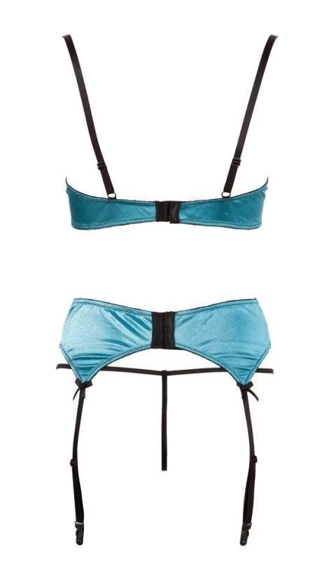 Cottelli LINGERIE - Seksowny 3-Częściowy Komplecik Z Niebieskiej Satyny I Delikatnej Koronki 80B/M Cottelli LINGERIE Cottelli LINGERIE - Seksowny 3-Częściowy Komplecik Z Niebieskiej Satyny I Delikatnej Koronki 80B/M Cottelli LINGERIE