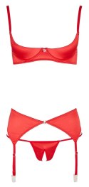 Cottelli LINGERIE - Seksowny Czerwony Satynowy 3-Częściowy Set 80C/M Cottelli LINGERIE