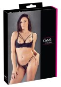 Cottelli LINGERIE - Seksowny Koronkowy Komplecik Stringi I Biustonosz Bez Miseczek Czarny 75B/S Cottelli LINGERIE