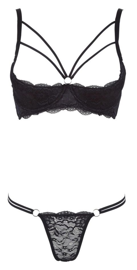 Cottelli LINGERIE - Seksowny Koronkowy Komplecik Stringi I Biustonosz Bez Miseczek Czarny 85B/L Cottelli LINGERIE Cottelli LINGERIE - Seksowny Koronkowy Komplecik Stringi I Biustonosz Bez Miseczek Czarny 85B/L Cottelli LINGERIE