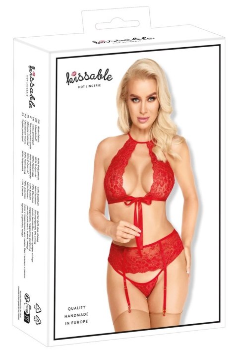 Kissable - Seksowny Koronkowy Czerwony Komplecik L/XL Kissable Kissable - Seksowny Koronkowy Czerwony Komplecik L/XL Kissable