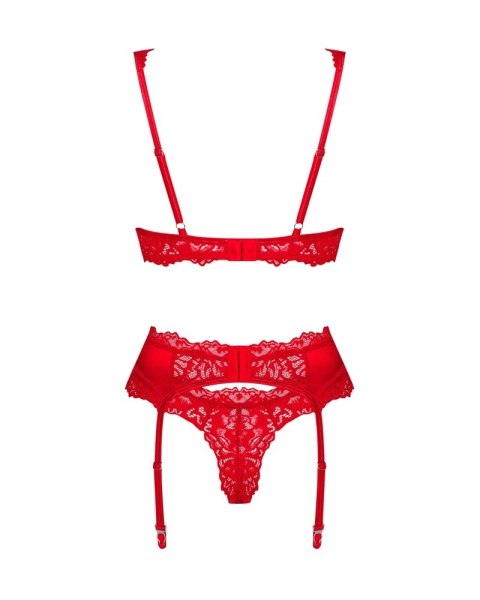 Obsessive - 3-Częściowy Czerwony Koronkowy Zestaw Seksownej Bielizny Amor Cherris L/XL Obsessive Obsessive - 3-Częściowy Czerwony Koronkowy Zestaw Seksownej Bielizny Amor Cherris L/XL Obsessive
