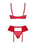 Obsessive - Delikatny Koronkowy Czerwony Komplecik Chilisa M/L Obsessive