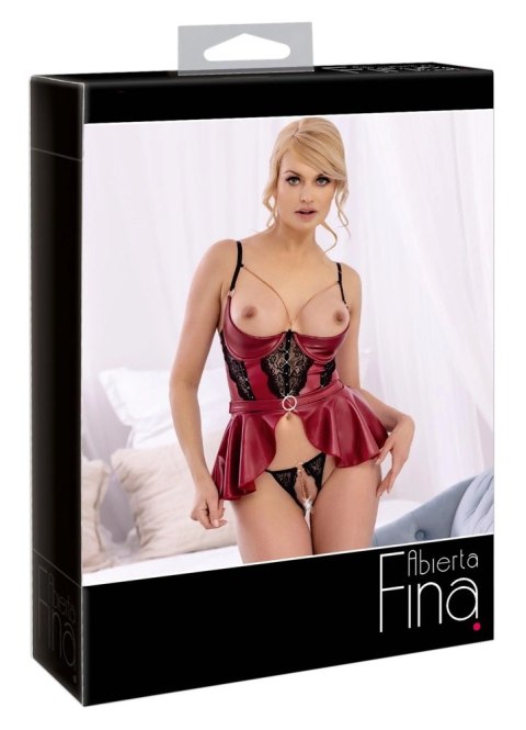 Abierta Fina - Seksowny Otwarty Biustonosz Longline Z Koronkowymi Stringami 75B/S Abierta Fina Abierta Fina - Seksowny Otwarty Biustonosz Longline Z Koronkowymi Stringami 75B/S Abierta Fina