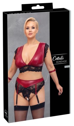 Cottelli Bondage - 2-Częściowy Koronkowy Komplecik Bondage Czerwono-Czarny 2XL Cottelli BONDAGE