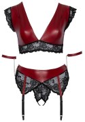 Cottelli Bondage - 2-Częściowy Koronkowy Komplecik Bondage Czerwono-Czarny 2XL Cottelli BONDAGE